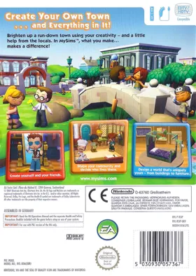 MySims Agents box cover back